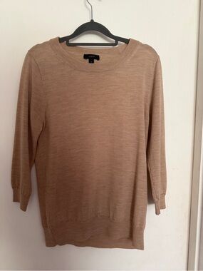 J. Crew Women's Tippi Scoop neck Merino wool Sweater in Camel